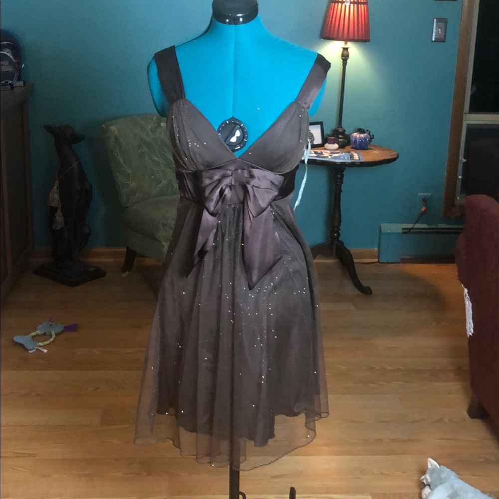 Brown Tulle overlay Dress